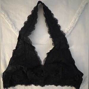 Free People Halter Black Lace Bralette